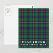 Colors of Scotland Clan Young Tartan Briefkaart (Voorkant / Achterkant)