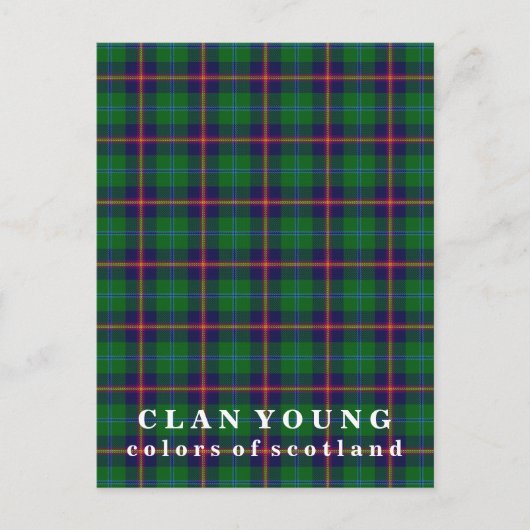 Colors of Scotland Clan Young Tartan Briefkaart (Voorkant)