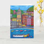 Colors of Vernazza, Cinque Terre Wenskaart Kaart (Gele Bloem)