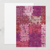 Colors Texture Puzzle Invitation Kaart (Voorkant / Achterkant)