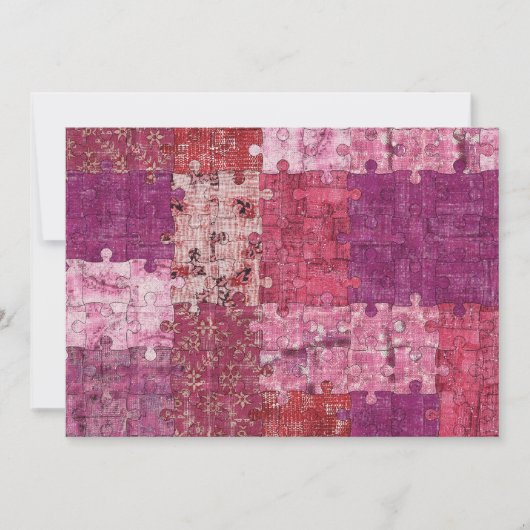 Colors Texture Puzzle Invitation Kaart (Voorkant)
