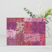 Colors Texture Puzzle Invitation Kaart (Staand voorkant)
