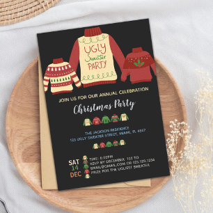 Colors Ugly Sweater Invitations Kaart