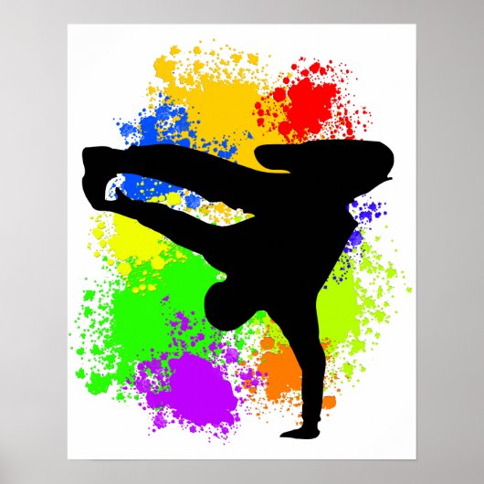 Colorsplash breakdancer poster (Voorkant)