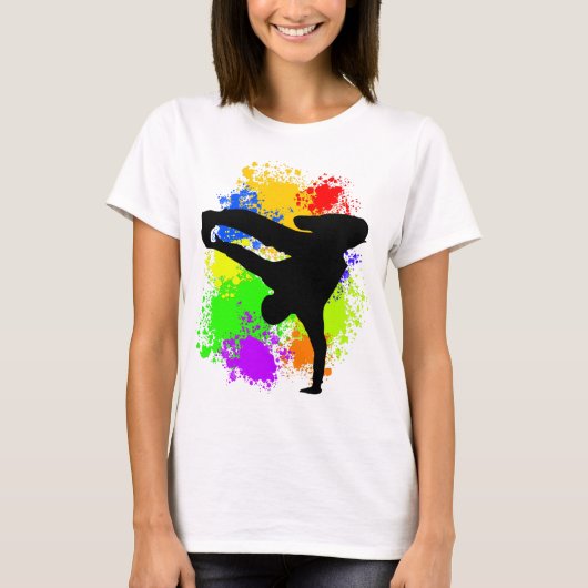 Colorsplash breakdancer T-Shirt (Voorkant)