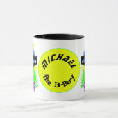 Colorsplash breakerancer gepersonaliseerd mug mok (Midden)