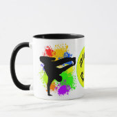 Colorsplash breakerancer gepersonaliseerd mug mok (Links)