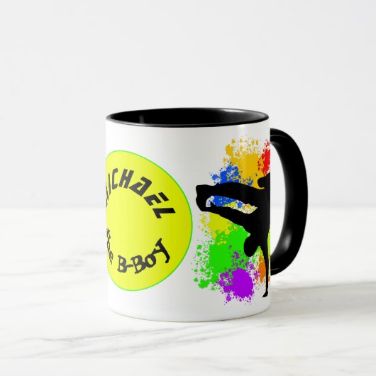 Colorsplash breakerancer gepersonaliseerd mug mok (Voorkant rechts)