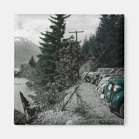 Colorsplash Mountain Lake Natuur Cars Pic Magneet (Voorkant)