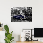 Colorsplash Woman 1950's Buick Roadmaster Auto Poster (Thuiskantoor)