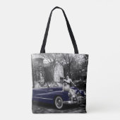 Colorsplash Woman 1950's Buick Roadmaster Auto Tote Bag (Achterkant)