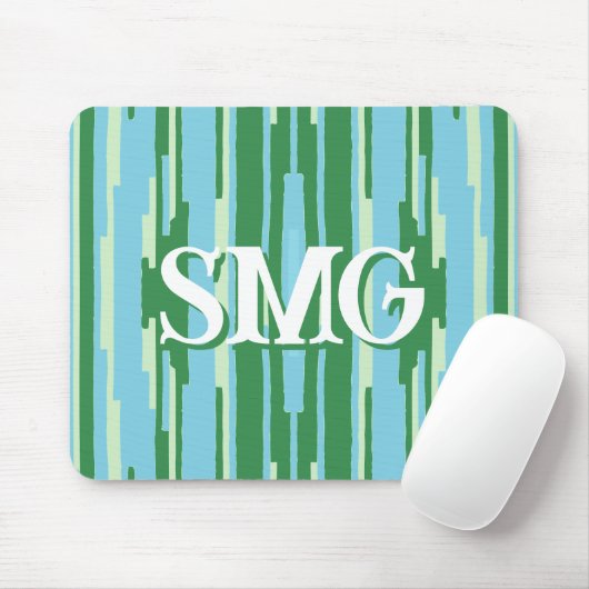 Colorstack Ikat in Green + Aqua Personalized Muismat (Met muis)