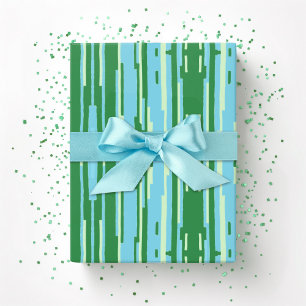 Colorstack Ikat in Groen en Aqua Cadeaupapier