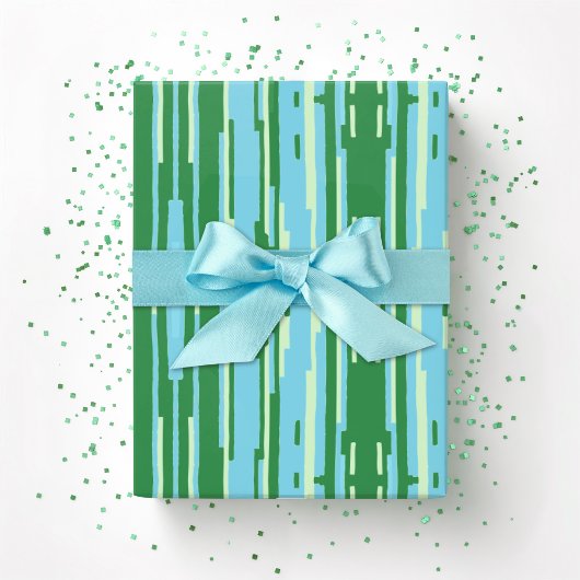 Colorstack Ikat in Groen en Aqua Cadeaupapier