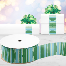 Colorstack Ikat in Groen en Aqua Grosgrain Lint