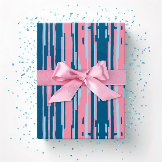 Colorstack Ikat in Pink and Aqua Cadeaupapier