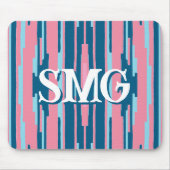 Colorstack Ikat in Pink + Aqua Personalized Muismat (Voorkant)