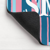 Colorstack Ikat in Roze + Aqua Persoonlijk Muismat (Hoek)