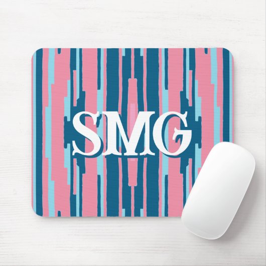 Colorstack Ikat in Roze + Aqua Persoonlijk Muismat (Met muis)