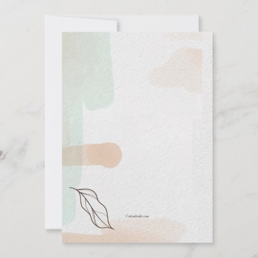 Colorwash Floral bruiloft uitnodiging (Achterkant)