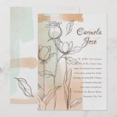 Colorwash Floral bruiloft uitnodiging (Voorkant / Achterkant)