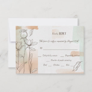 Colorwash Floral RSVP-kaart RSVP Kaartje