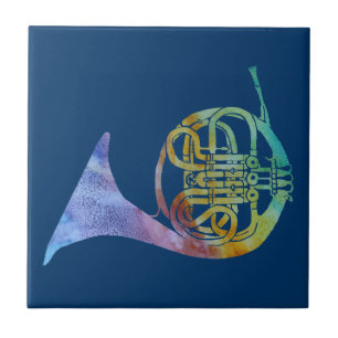 Colorwashed French Horn Tegeltje