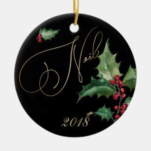 Colorway waterverf Holly en Red Berries Keramisch Ornament