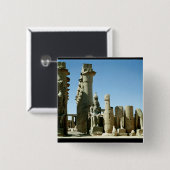 Coloss Ramesses II en Pylon van Amenophis Vierkante Button 5,1 Cm (Voorkant /achterkant)