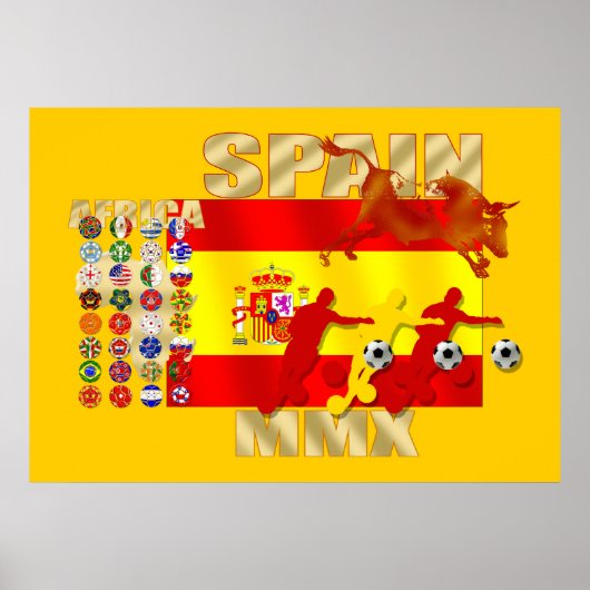 Colossaal Spaans voetbalkampioenschap Futbol Toro  Poster (Voorkant)