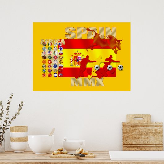 Colossaal Spaans voetbalkampioenschap Futbol Toro  Poster (Keuken)