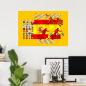 Colossaal Spaans voetbalkampioenschap Futbol Toro  Poster (Thuiskantoor)