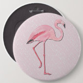 COLOSSAL Roze Flamingo, de knopen van de Spinnen v Ronde Button 6,0 Cm (Voorkant /achterkant)