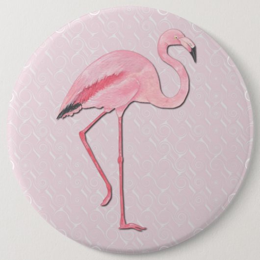 COLOSSAL Roze Flamingo, de knopen van de Spinnen v Ronde Button 6,0 Cm (Voorkant)