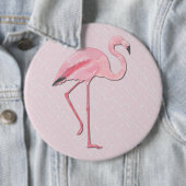 COLOSSAL Roze Flamingo, de knopen van de Spinnen v Ronde Button 6,0 Cm (In situ)