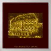 Colosseo Neon Colour Art Poster (Voorkant)