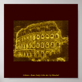 Colosseo Neon Colour Art Poster