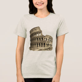 Colosseo Romano Antiek Colosseum Gravure Tri-Blend Shirt