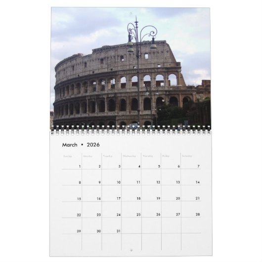 Colosseum 2026 kalender (Mar 2026)