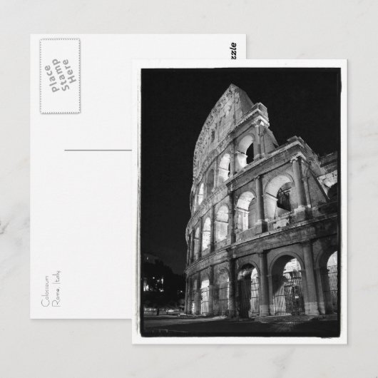 Colosseum bij het Briefkaart van de Nacht (Voorkant / Achterkant)