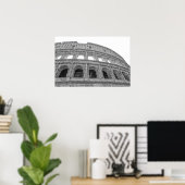 Colosseum Black en White Poster (Thuiskantoor)