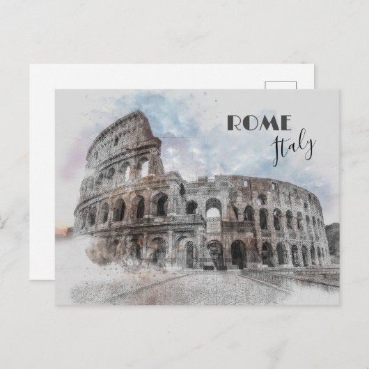  Colosseum Briefkaart - Rome Travel Art (Voorkant / Achterkant)