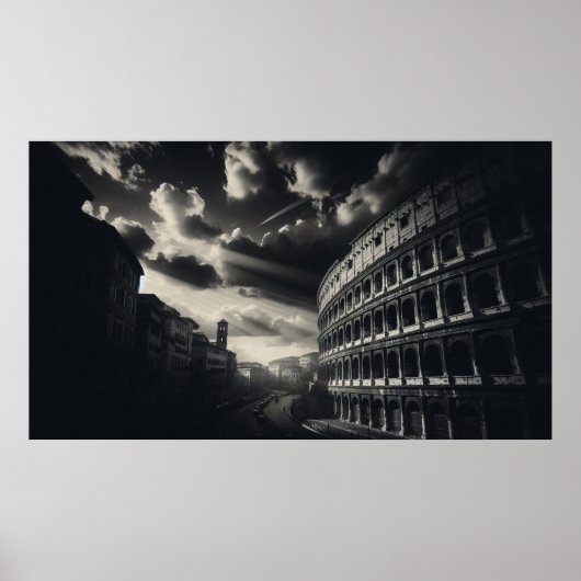 Colosseum Elegantie in zwart-wit Rome's Legacy Poster (Voorkant)