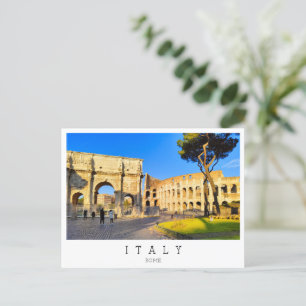 Colosseum en boog van Constantijn, Rome, Italië Briefkaart