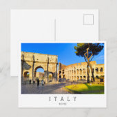 Colosseum en boog van Constantijn, Rome, Italië Briefkaart (Voorkant / Achterkant)