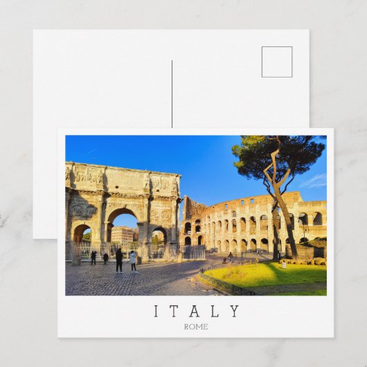Colosseum en boog van Constantijn, Rome, Italië Briefkaart (Voorkant / Achterkant)