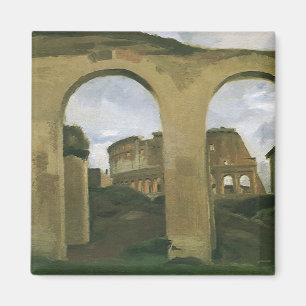 Colosseum gezien door de arcades in Rome, Italië Magneet
