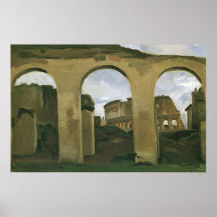 Colosseum Gezien door de Arcades in Rome, Italië Poster