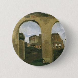 Colosseum gezien door de arcades in Rome, Italië Ronde Button 5,7 Cm