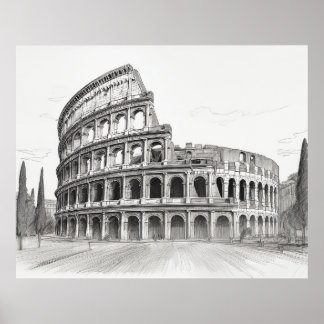 Colosseum historisch monument in Rome, Italië sche Poster